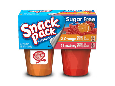 SNACK PACK Juicy Gels Sugar Free Strawberry Orange